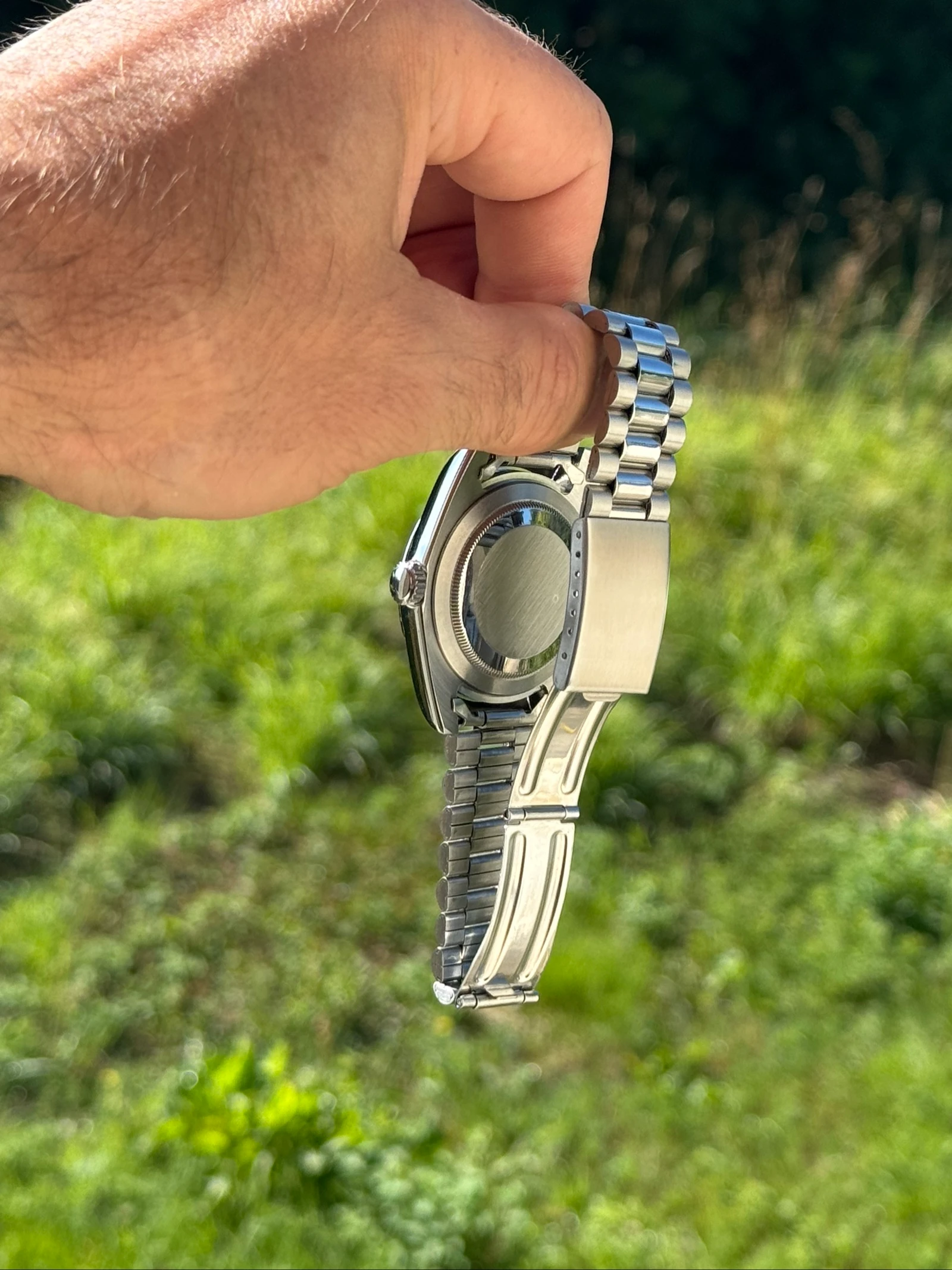 Seiko Mod NH35 Automático 39 mm – Esfera Plateada – Cristal de Zafiro – Brazalete Presidente – Nuevo – photo 2